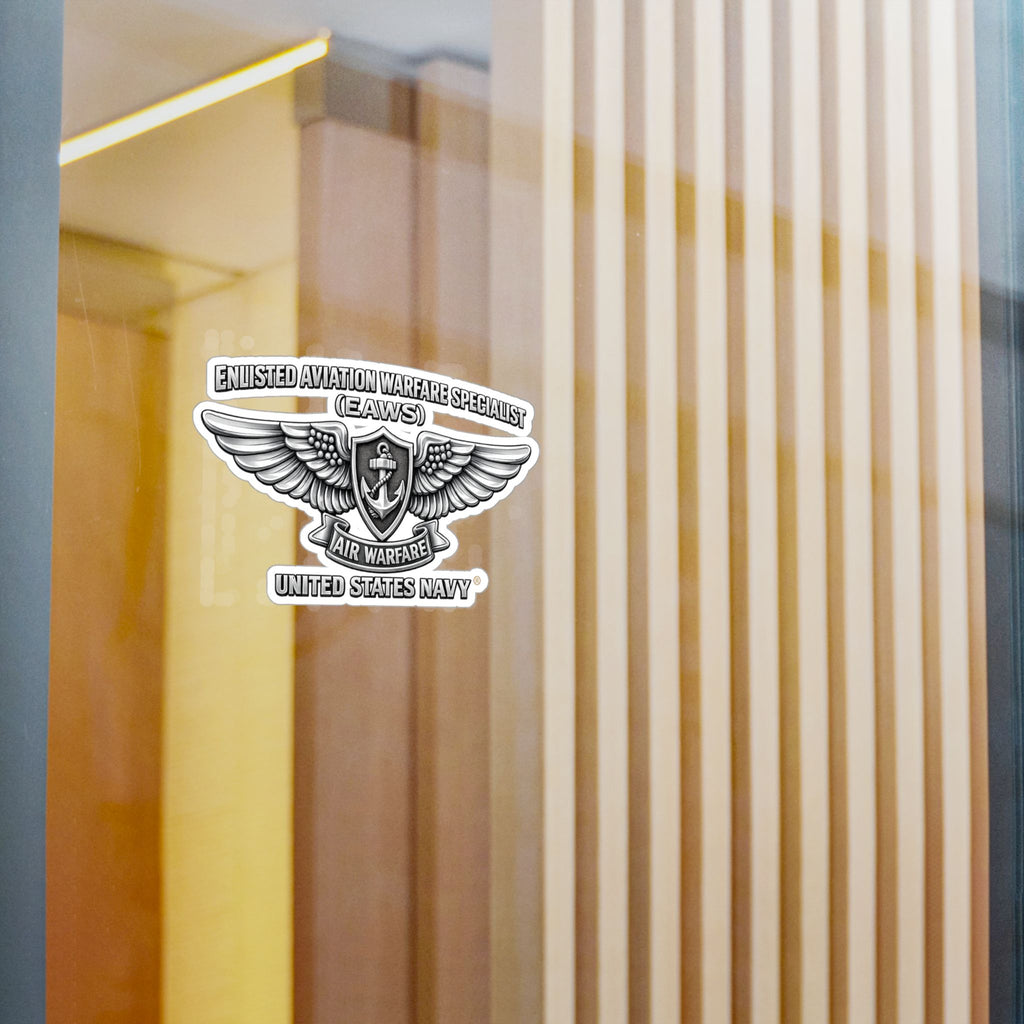 Kiss-Cut Vinyl Decal - Navy - Badge - Enlisted Aviation Warfare Specialist