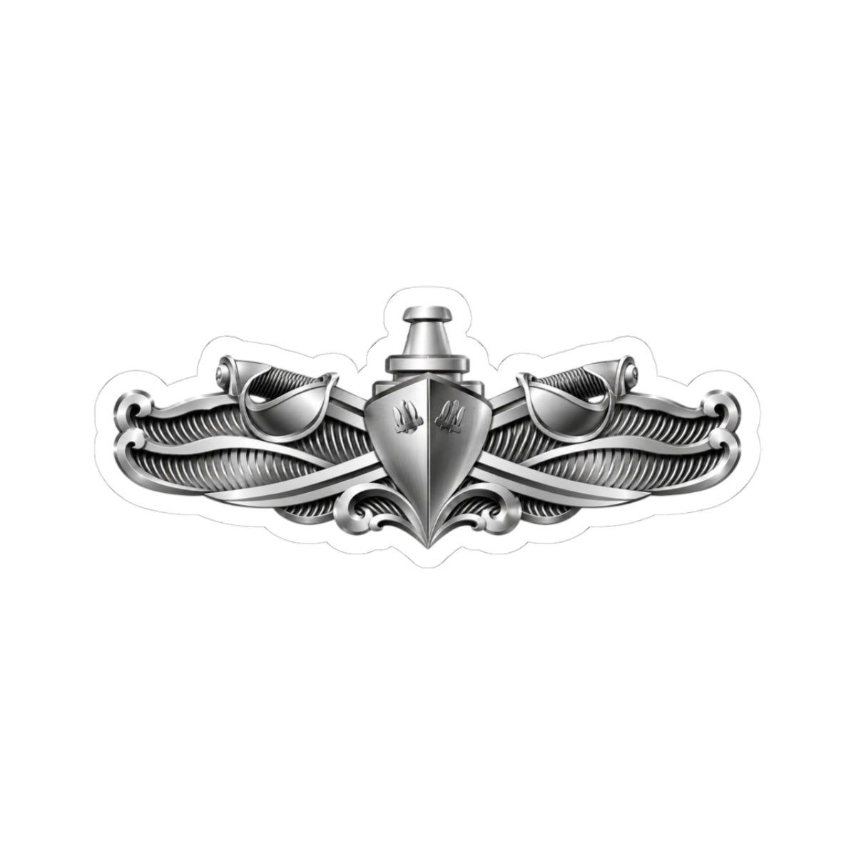 Kiss-Cut Stickers - Navy - Badge - Enlisted Surface Warfare Specialist (ESWS) wo txt - 3D - Enhanced