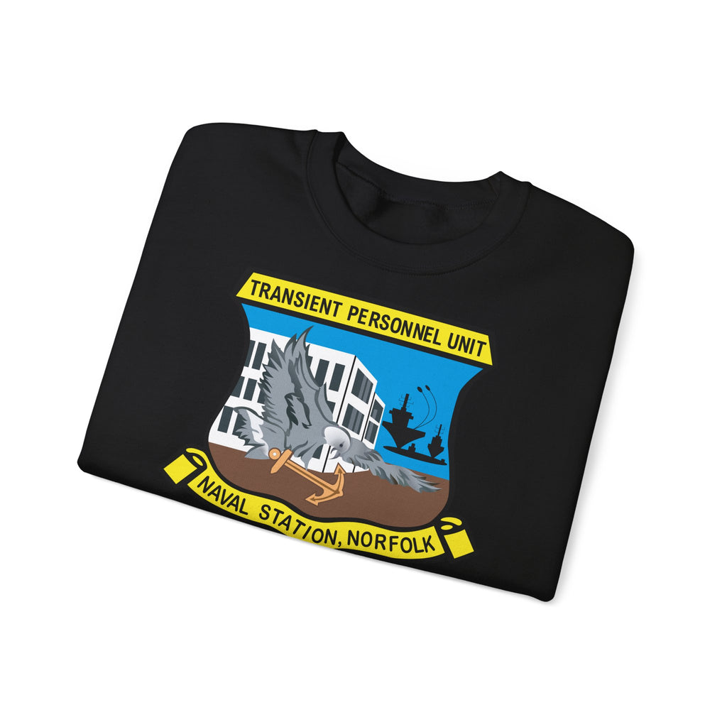 Unisex Heavy Blend™ Crewneck Sweatshirt - Navy - Transient Personnel Unit - Naval Station Norfolk wo Txt