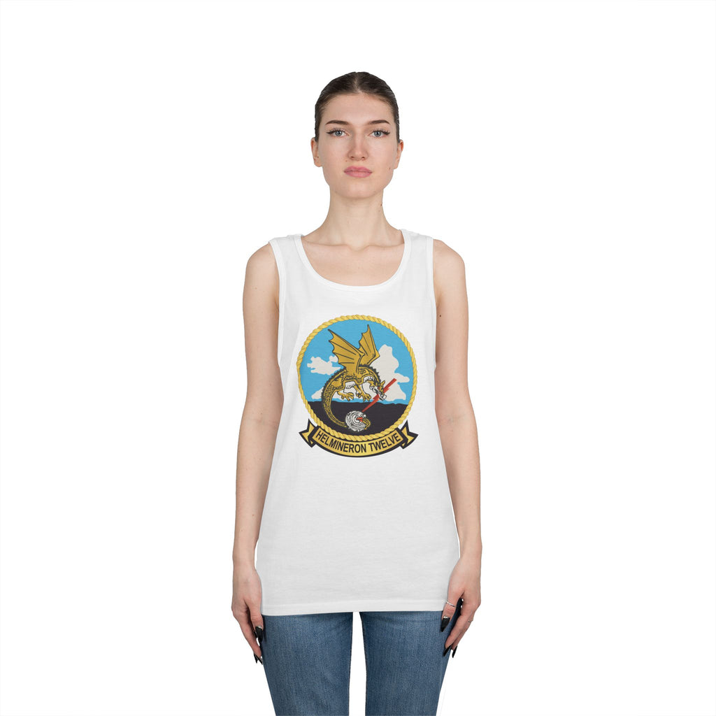 Unisex Heavy Cotton Tank Top - Navy - Helmineron Twelve (HM-12) wo Txt