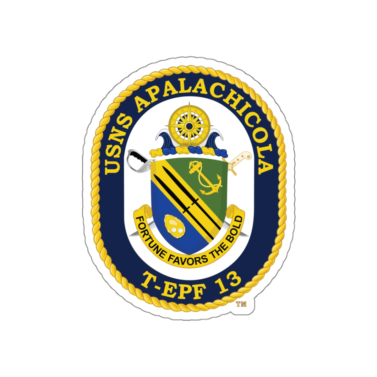Die-Cut Vinyl Sticker - Navy - USNS Apalachicola (T-EPF 13) wo txt