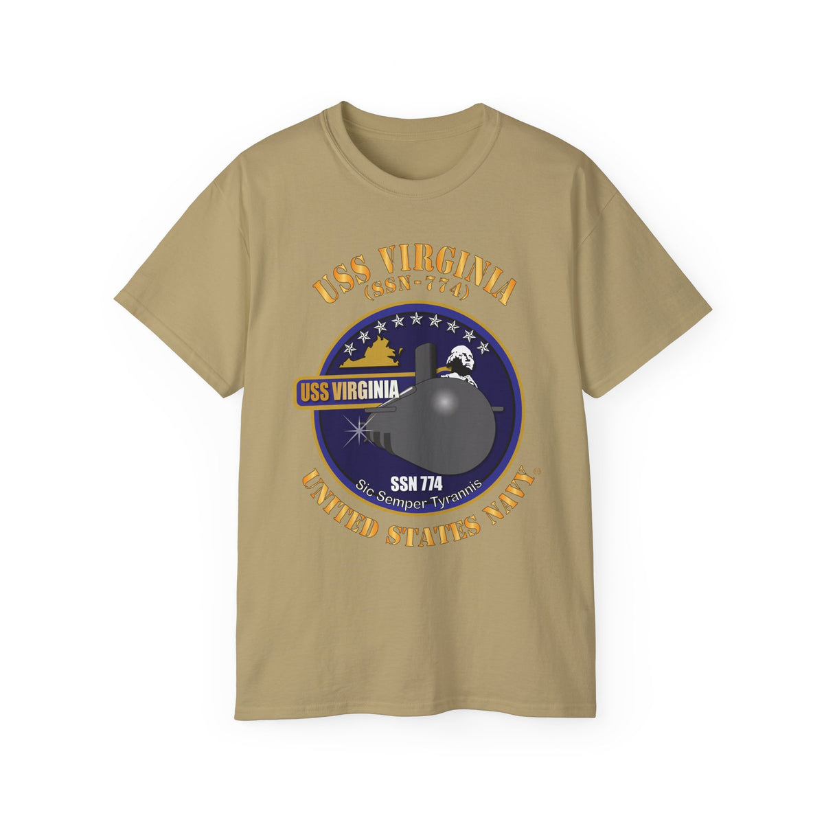 Unisex Ultra Cotton T-Shirt - Navy - USS Virginia (SSN-774) X 300