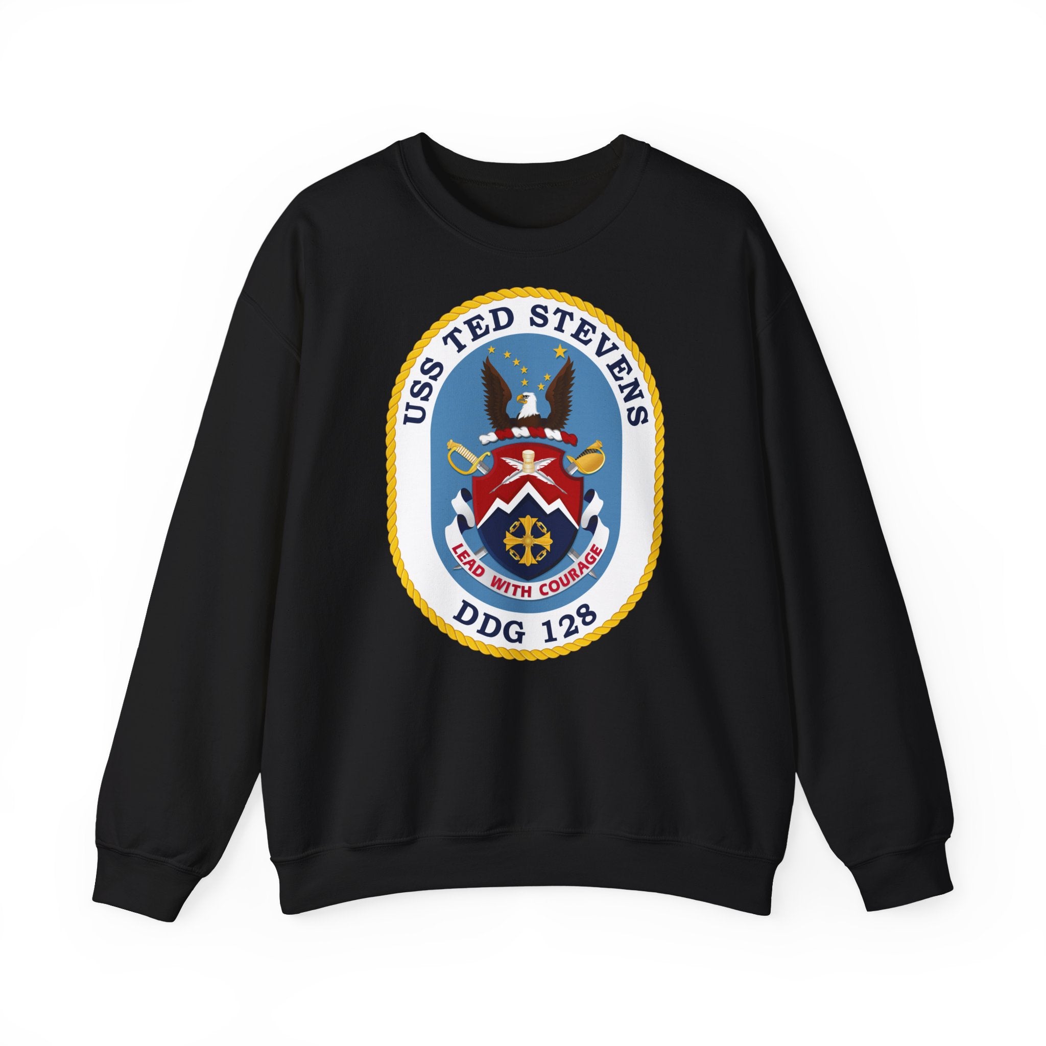 Unisex Heavy Blend™ Crewneck Sweatshirt - Navy - USS Ted Stevens (DDG-128) wo txt