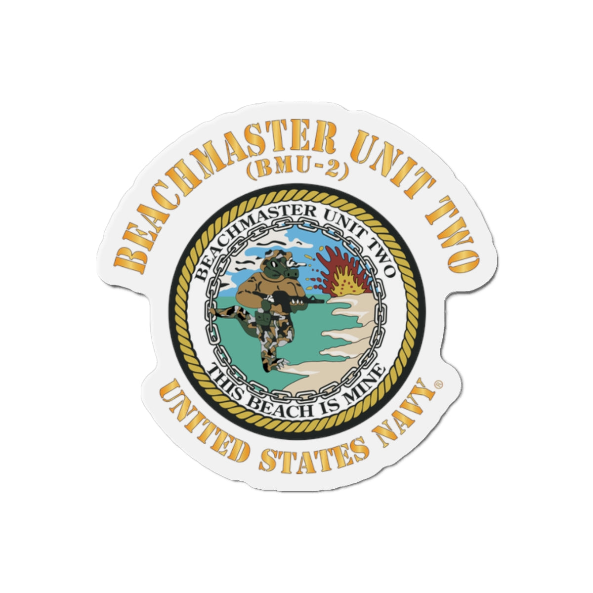 Die-Cut Magnet - Navy - Beachmaster Unit Two (BMU-2) X 300