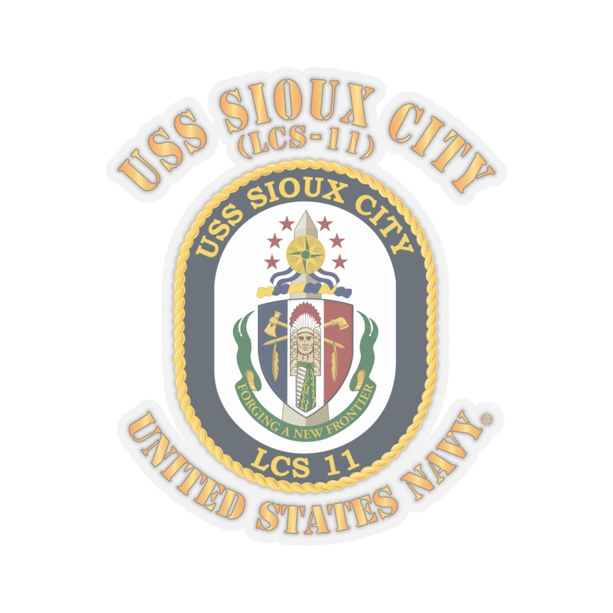 Kiss-Cut Stickers - Navy - USS Sioux City (LCS-11)