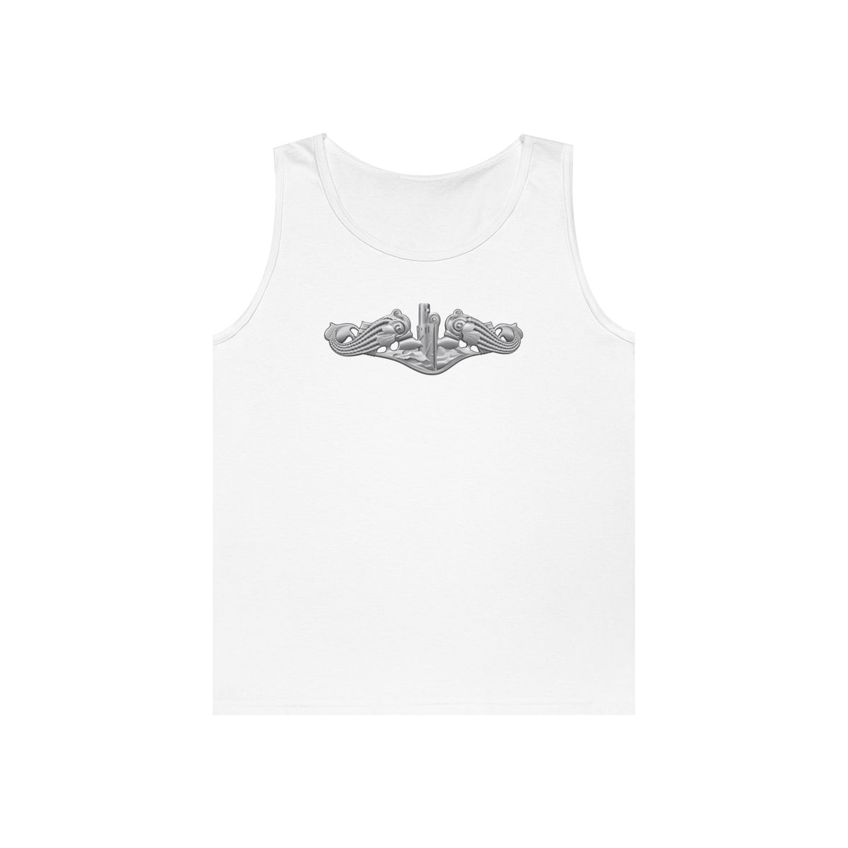 Unisex Heavy Cotton Tank Top - Navy - Badge - Submarine Warfare wo txt - Enlisted - 3D - Enhanced