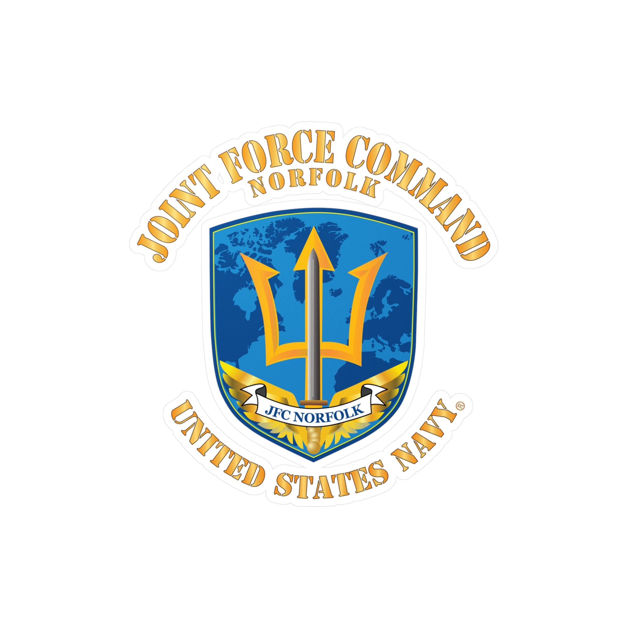 Kiss-Cut Vinyl Decal - Navy - Joint Force Command - Norfolk