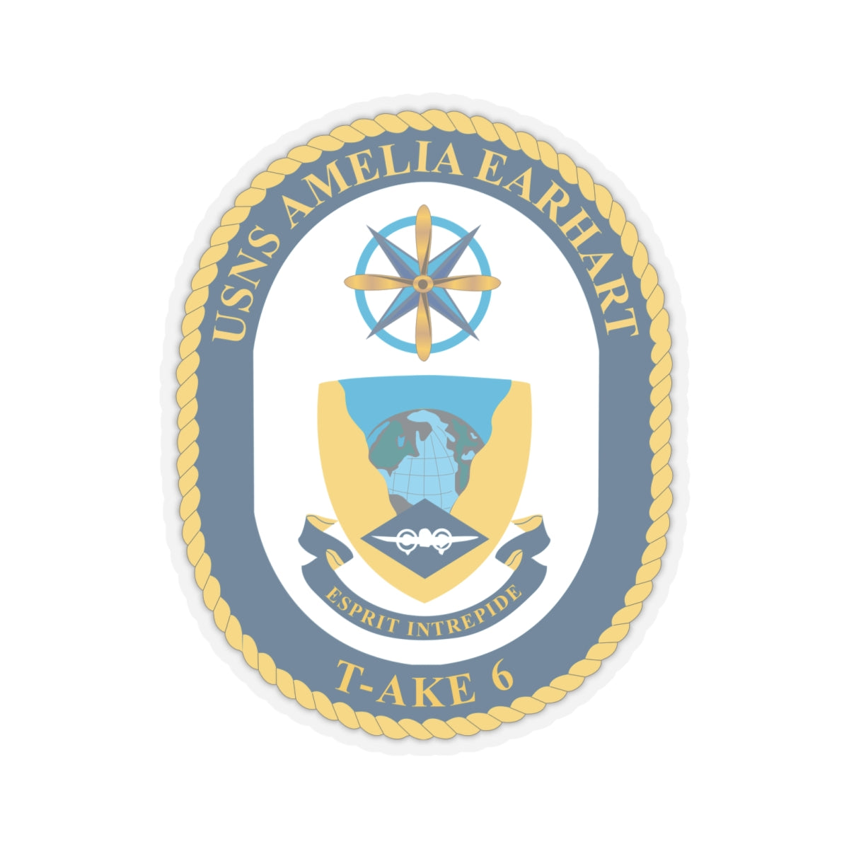 Kiss-Cut Stickers - Navy - USNS Amelia Earhart (T-AKE 6) wo txt