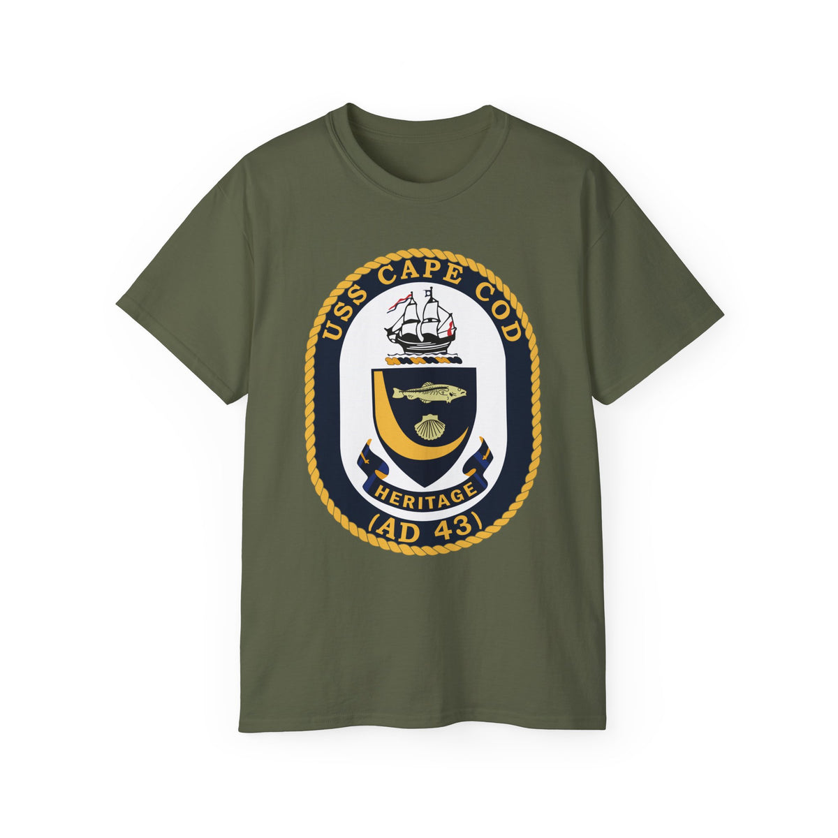 Unisex Ultra Cotton T-Shirt - Navy - USS Cape Cod (AD 43) wo txt X 300