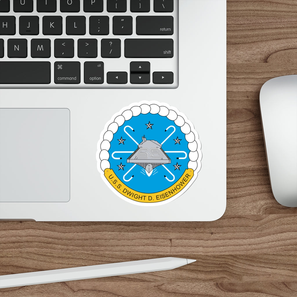 Die-Cut Vinyl Sticker - USS Dwight D. Eisenhower (CVN-69) Crest wo Txt