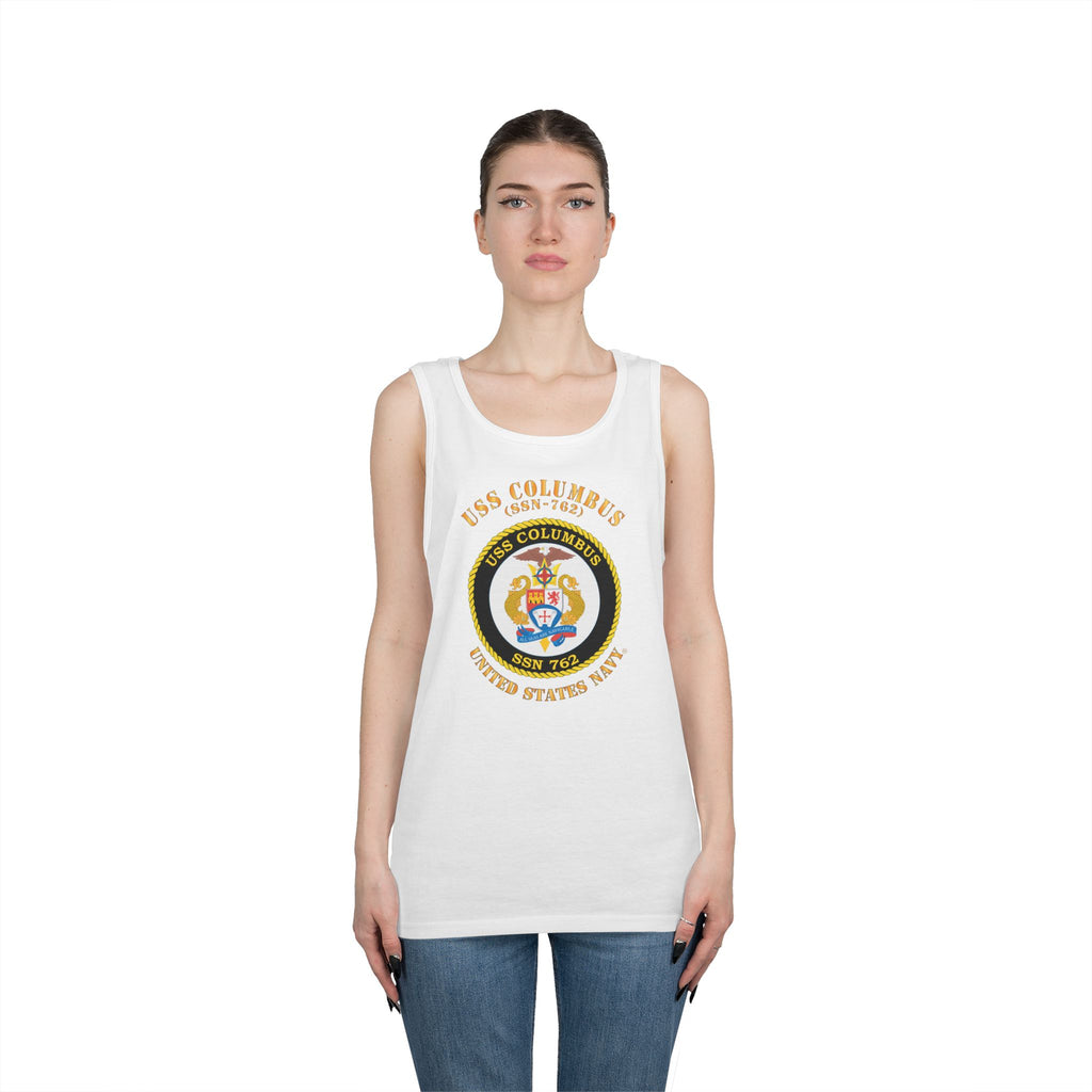 Unisex Heavy Cotton Tank Top - Navy - USS Columbus (SSN-762)