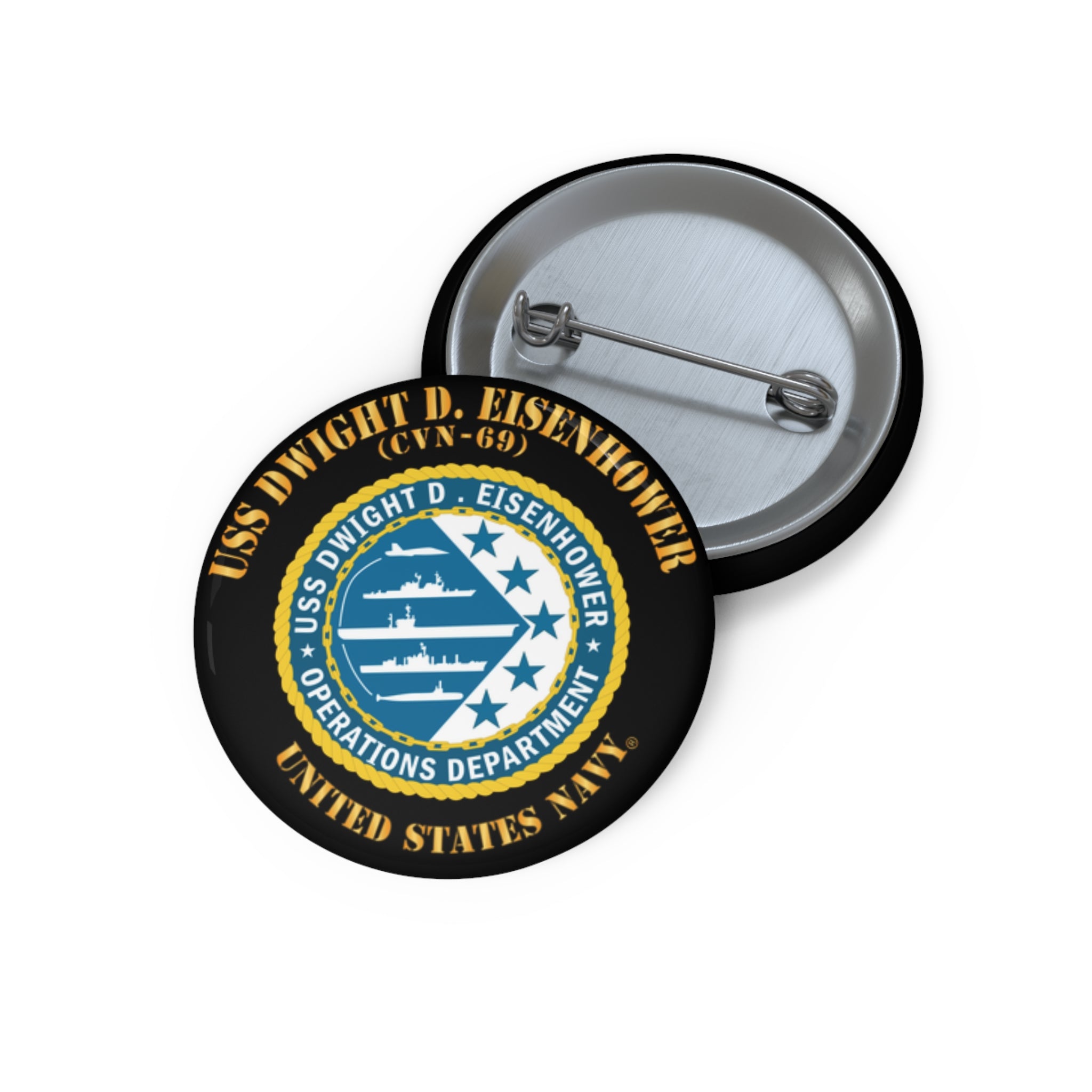 Custom Pin Button - Navy - USS Dwight D. Eisenhower (CVN-69) - Operations Department