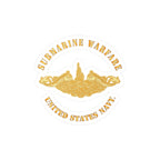Kiss-Cut Vinyl Decal - Navy - Submarine Badge - Gold