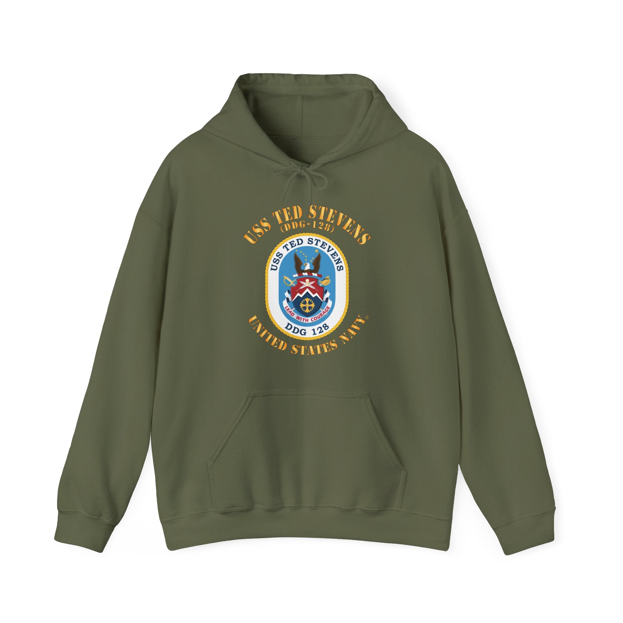 Unisex Heavy Blend™ Hoodies - Navy - USS Ted Stevens (DDG-128)