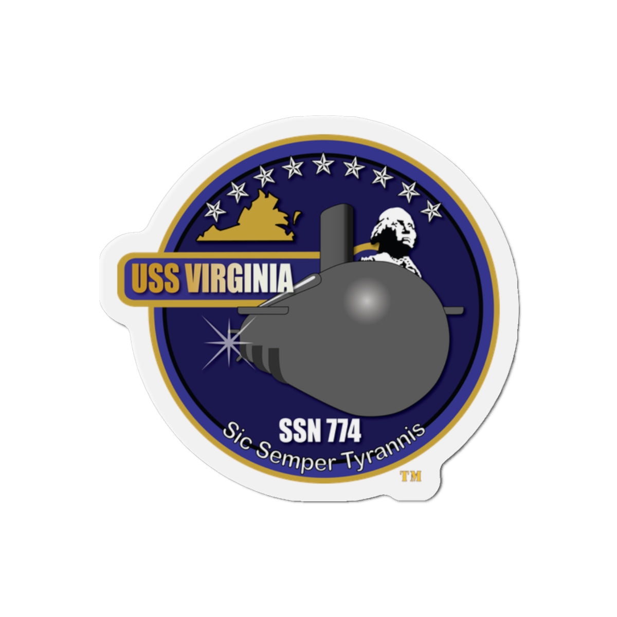 Die-Cut Magnet - Navy - USS Virginia (SSN-774) wo txt X 300