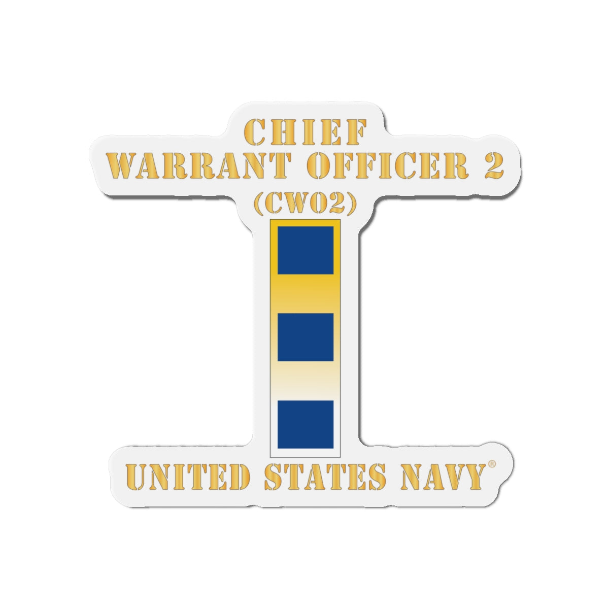 Die-Cut Magnet - Navy - Chief Warrant Officer 2 - CW02