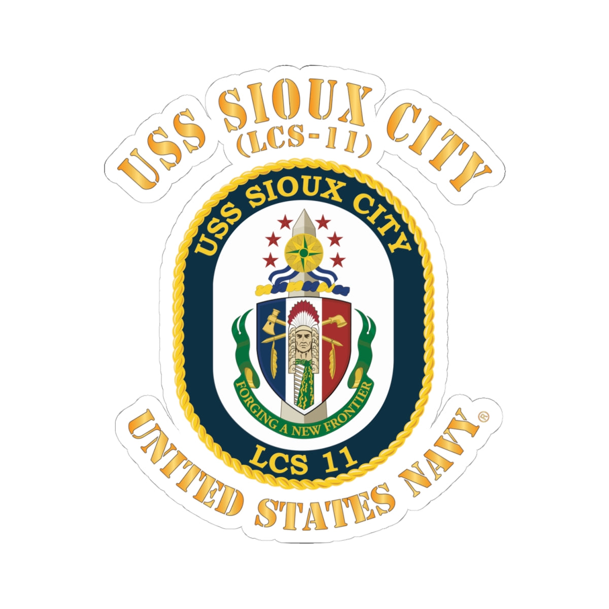 Kiss-Cut Stickers - Navy - USS Sioux City (LCS-11)