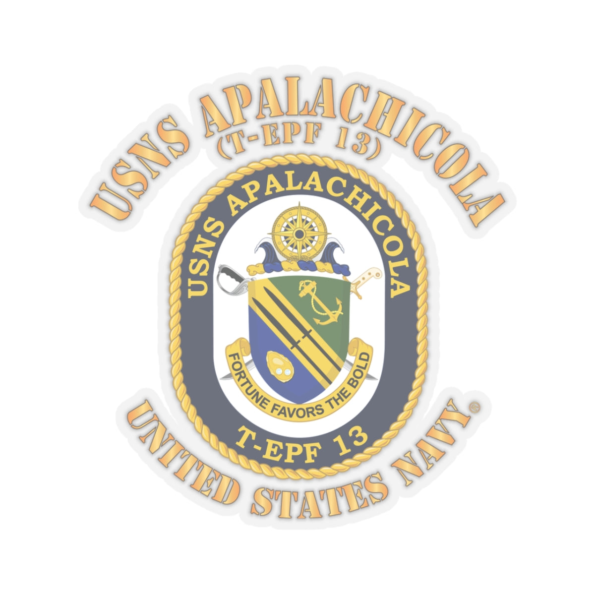 Kiss-Cut Stickers - Navy - USNS Apalachicola (T-EPF 13)