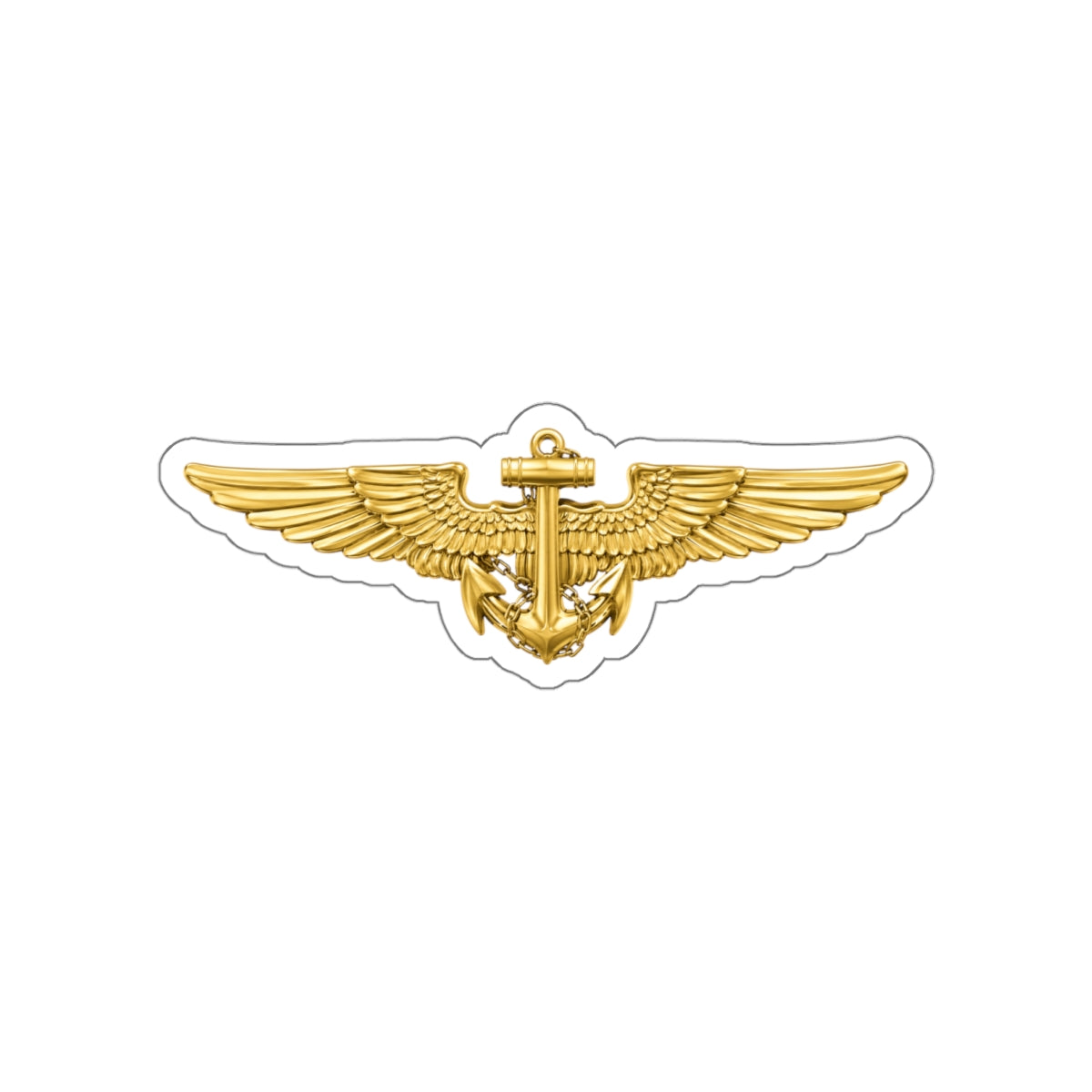Die-Cut Vinyl Sticker - Navy - Badge - Naval Aviator Wings wo txt - 3D - Enhanced