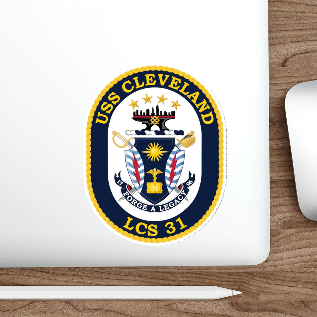 Die-Cut Vinyl Sticker - Navy - USS Cleveland (LCS-31) wo txt