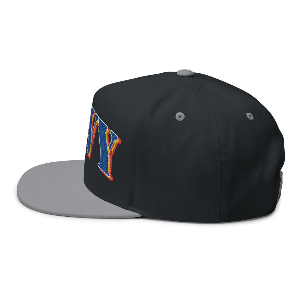 US Navy Embroidered Flat Bill Hat — Retro Varsity Military Style
