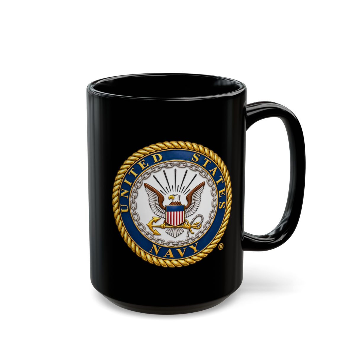 Black Mug (11oz, 15oz) - United States Navy Seal - Emblem - 3D - Enhanced