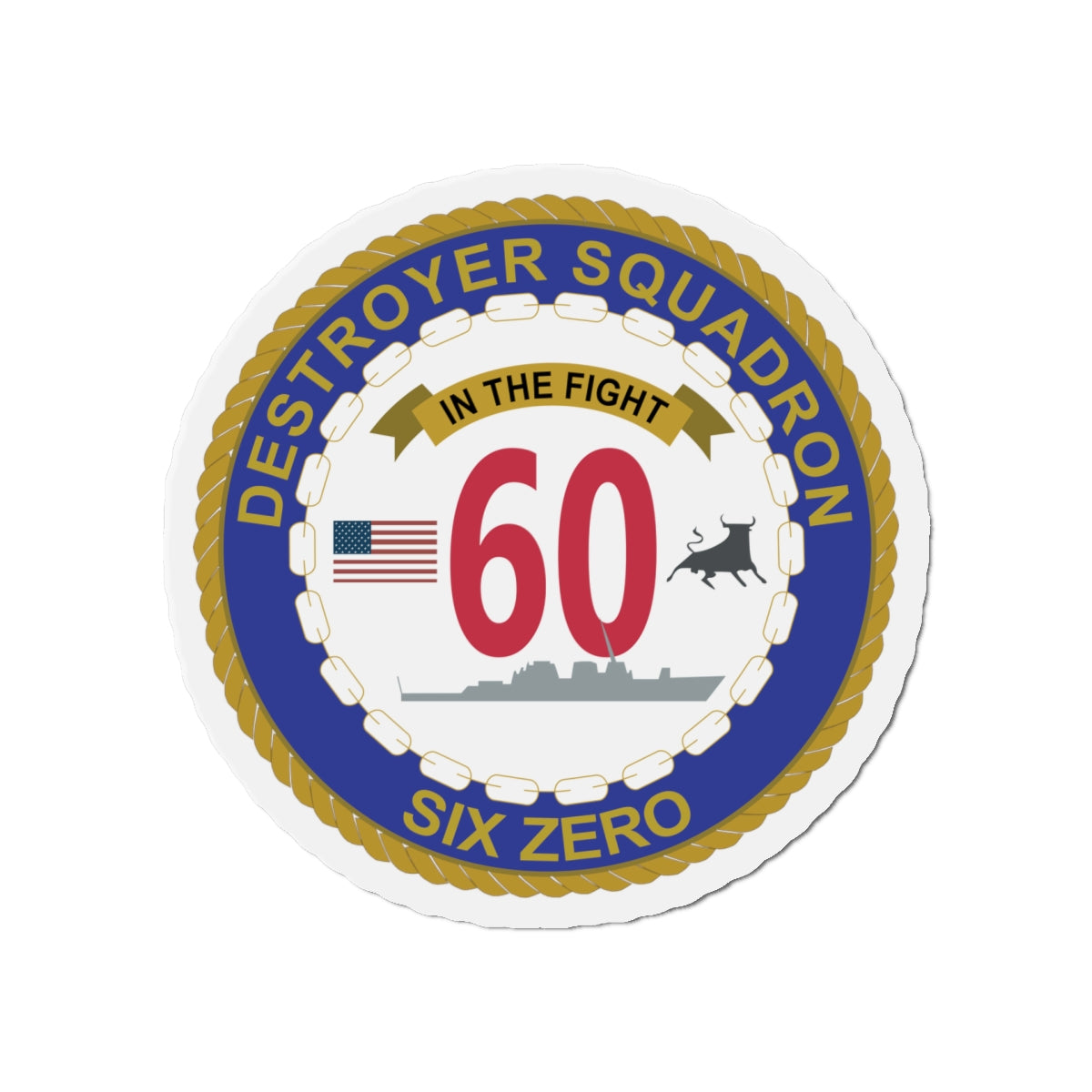 Die-Cut Magnet - Navy - Destroyer Squadron 60 wo txt