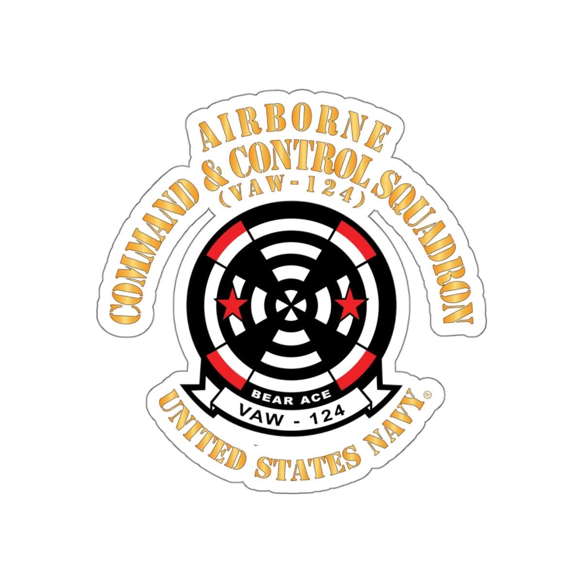 Die-Cut Vinyl Sticker - Navy - Airborne Command & Control Squadron 124 (VAW-124)