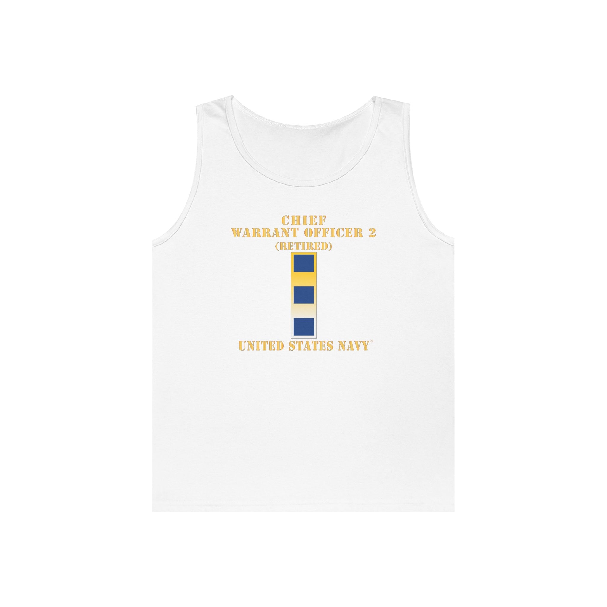 Unisex Heavy Cotton Tank Top - Navy - Chief Warrant Officer 2 - CW02 - Retired