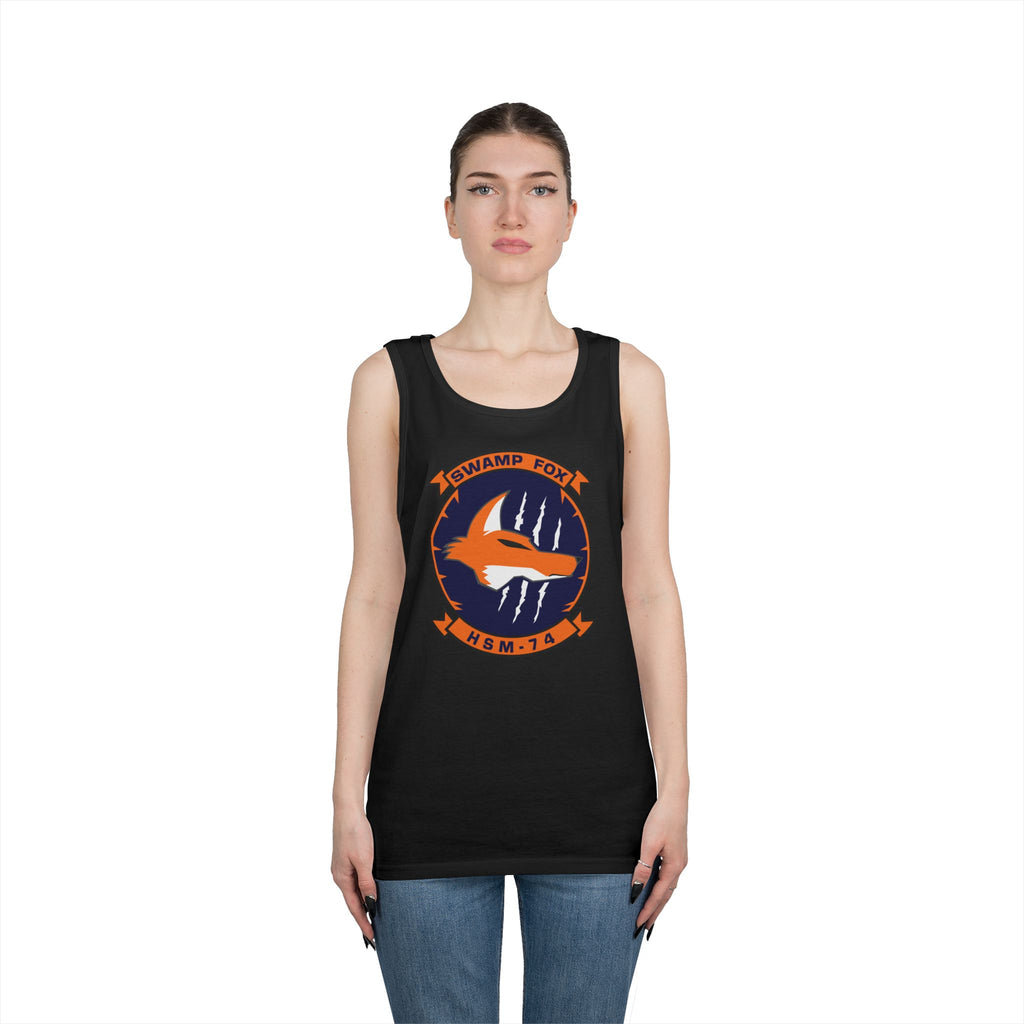 Unisex Heavy Cotton Tank Top - Navy - Helicopter Maritime Strike Seven Four (HSM-74) wo txt