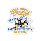 Die-Cut Magnet - Navy - Seabee - Retired