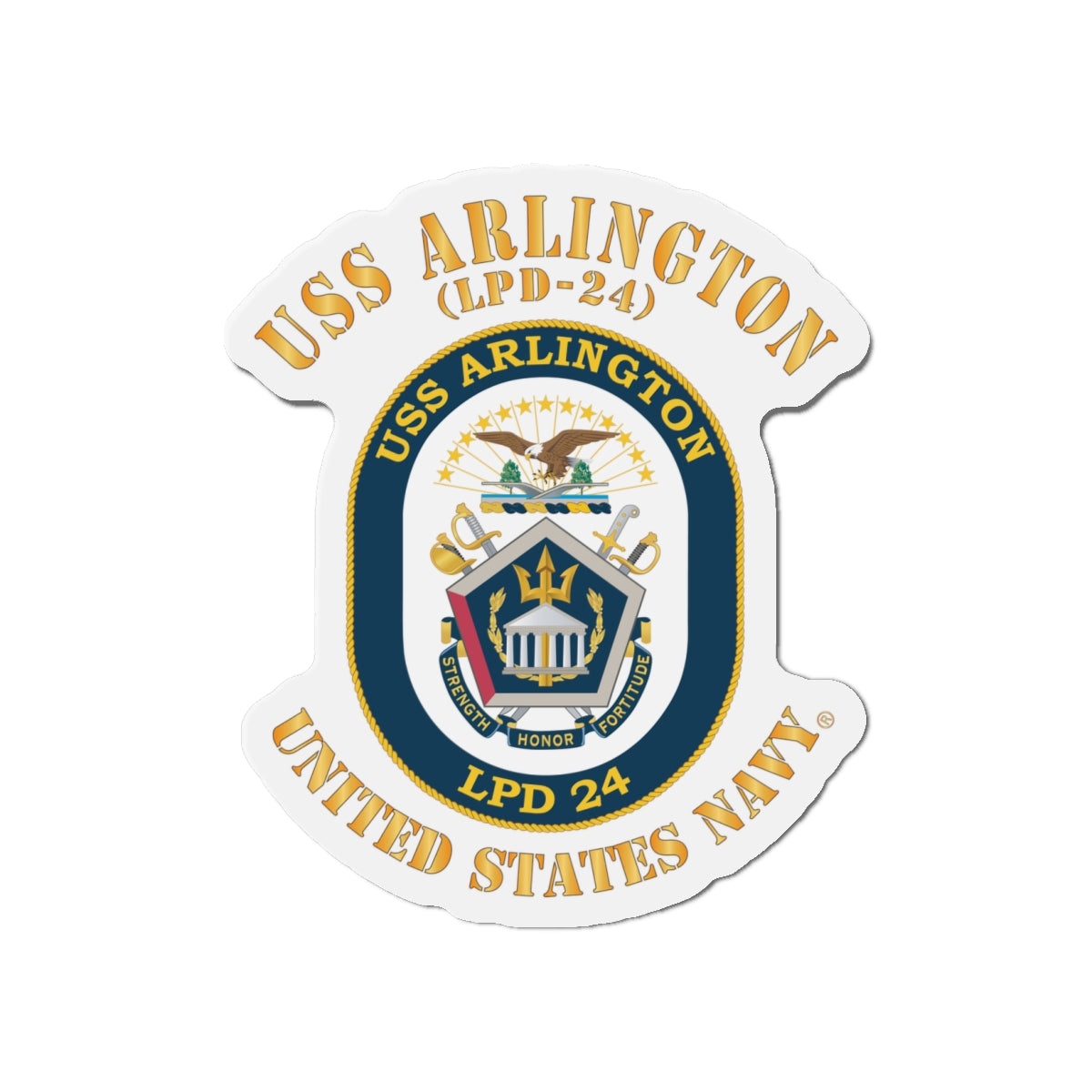 Die-Cut Magnet - Navy - USS Arlington (LPD-24)