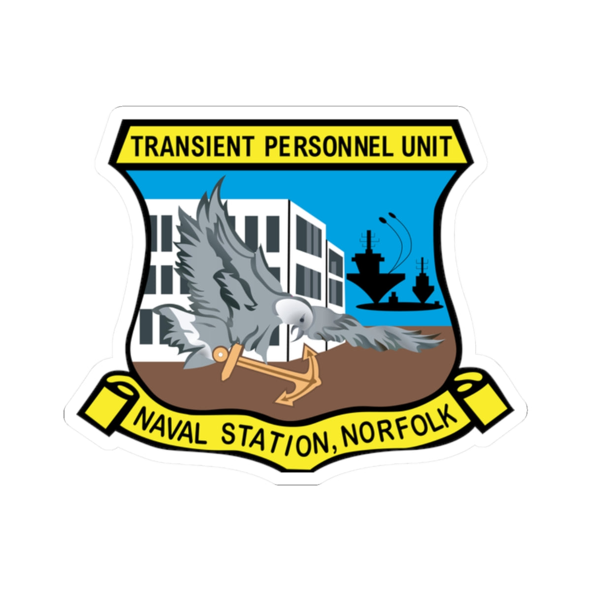 Kiss-Cut Stickers - Navy - Transient Personnel Unit - Naval Station Norfolk wo Txt