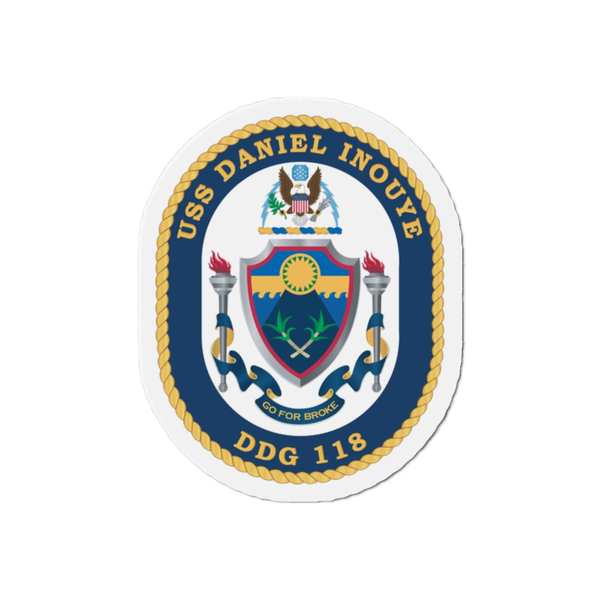 Die-Cut Magnet - Navy - USS Daniel Inouye (DDG-118) wo txt