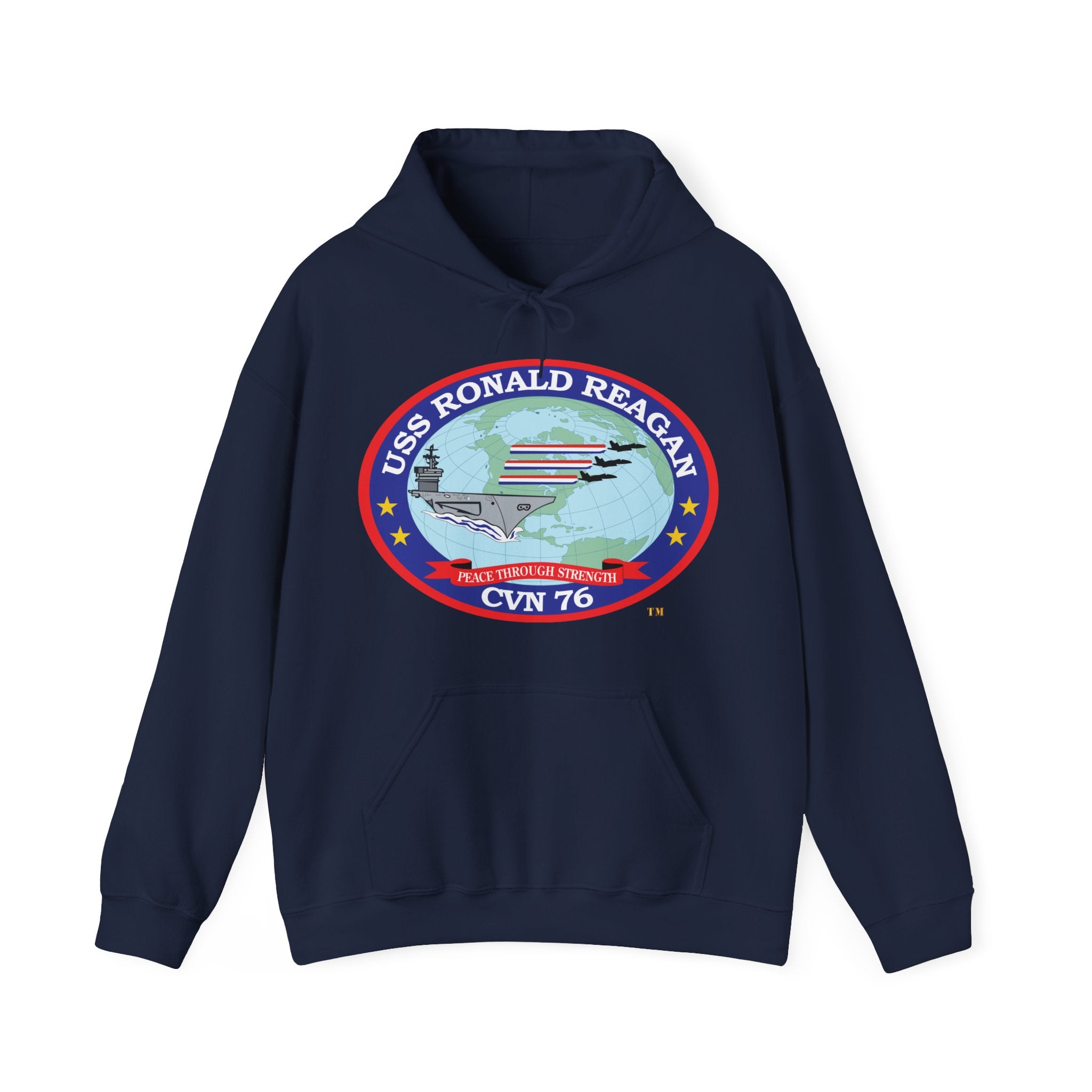 Unisex Heavy Blend™ Hoodies - Navy - USS Ronald Reagan (CVN-76) wo txt X 300