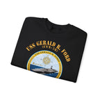 Unisex Heavy Blend™ Crewneck Sweatshirt - Navy - USS Gerald R. Ford (CVN-78)