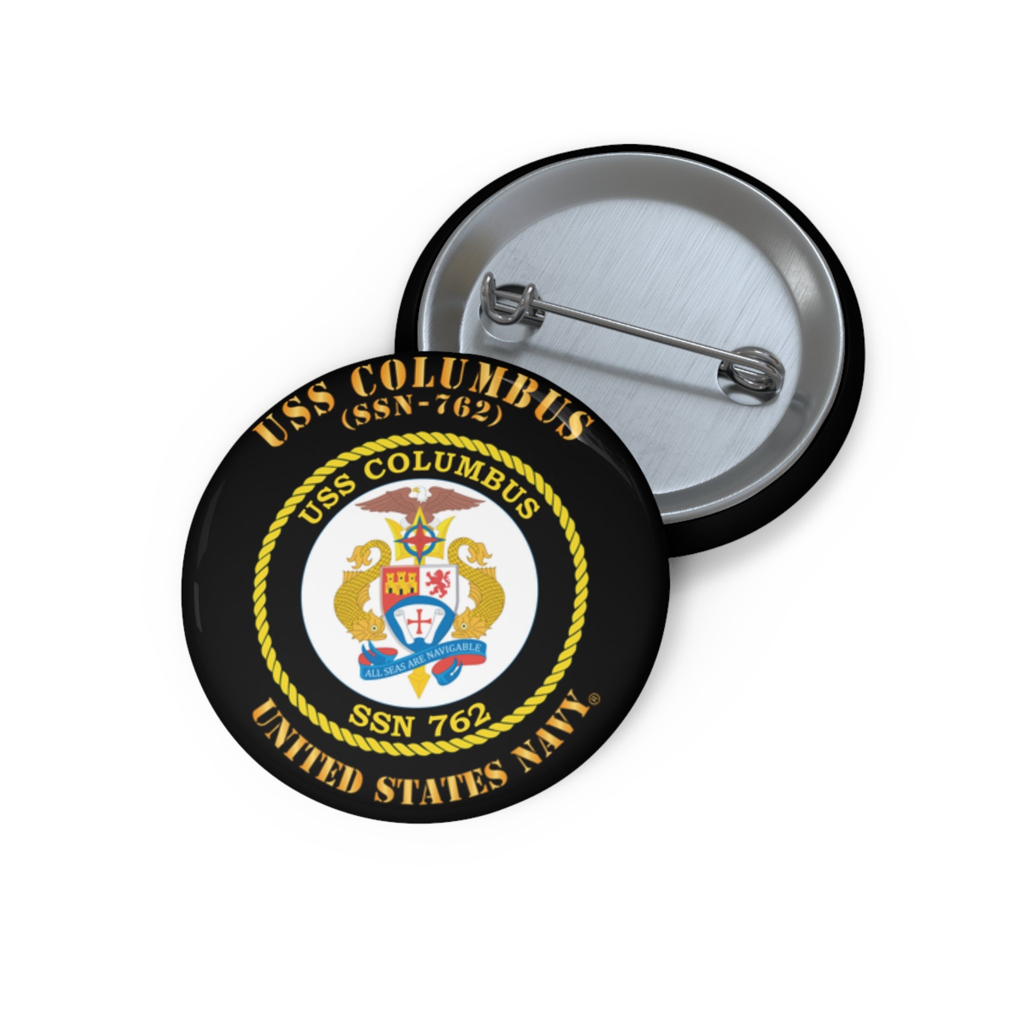 Custom Pin Button - Navy - USS Columbus (SSN-762)