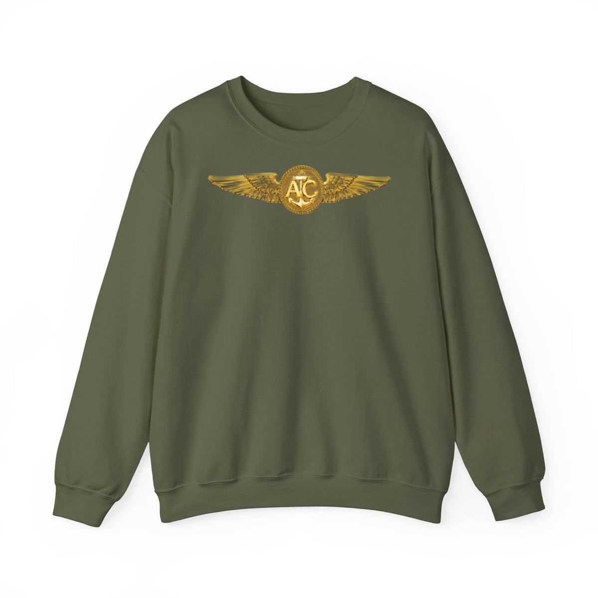 Unisex Heavy Blend™ Crewneck Sweatshirt - Navy - Badge - Naval Aircrew Warfare Specialist wo txt - 3D - Enhanced