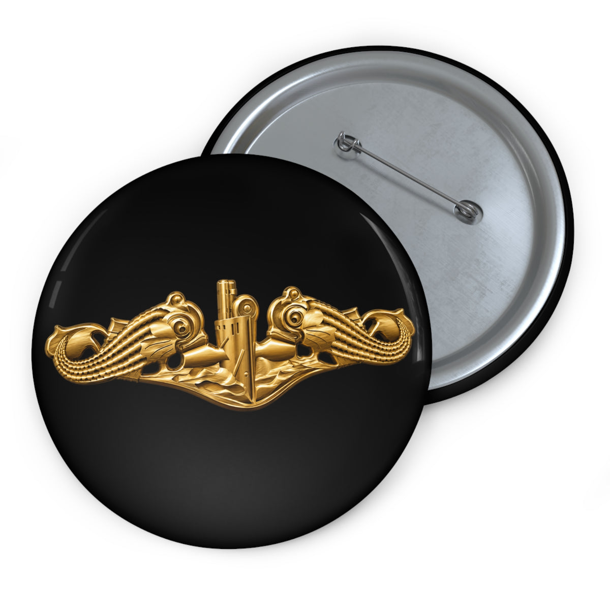 Pin Button - Navy - Badge - Submarine Warfare wo txt - Officer - 3D - Enhanced