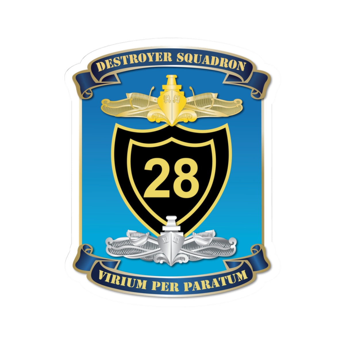 Kiss-Cut Stickers - Navy - Destroyer Squadron 28 (DESRON-28) wo Txt