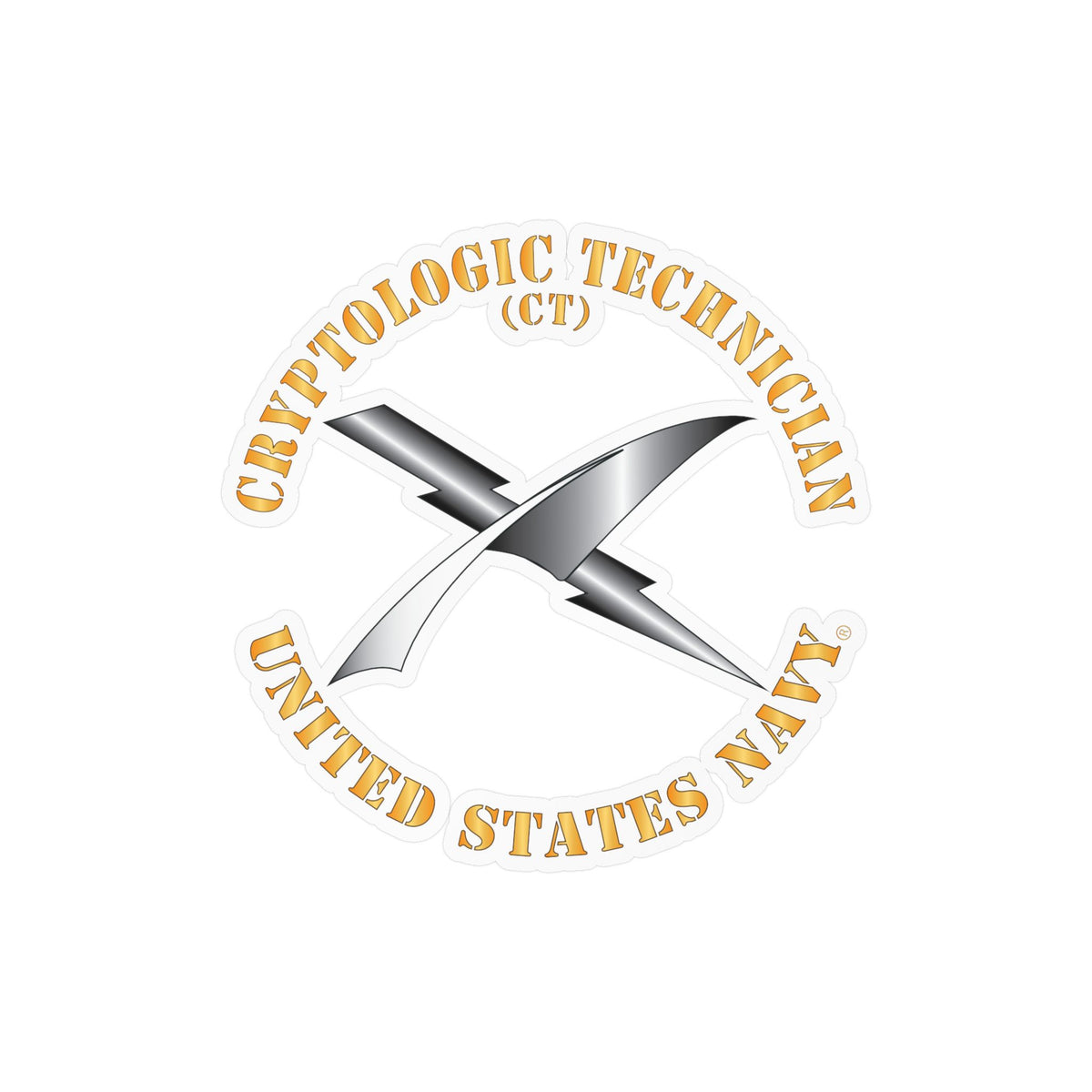 Kiss-Cut Vinyl Decal - Navy - Rate - Cryptologic Technician (CT)