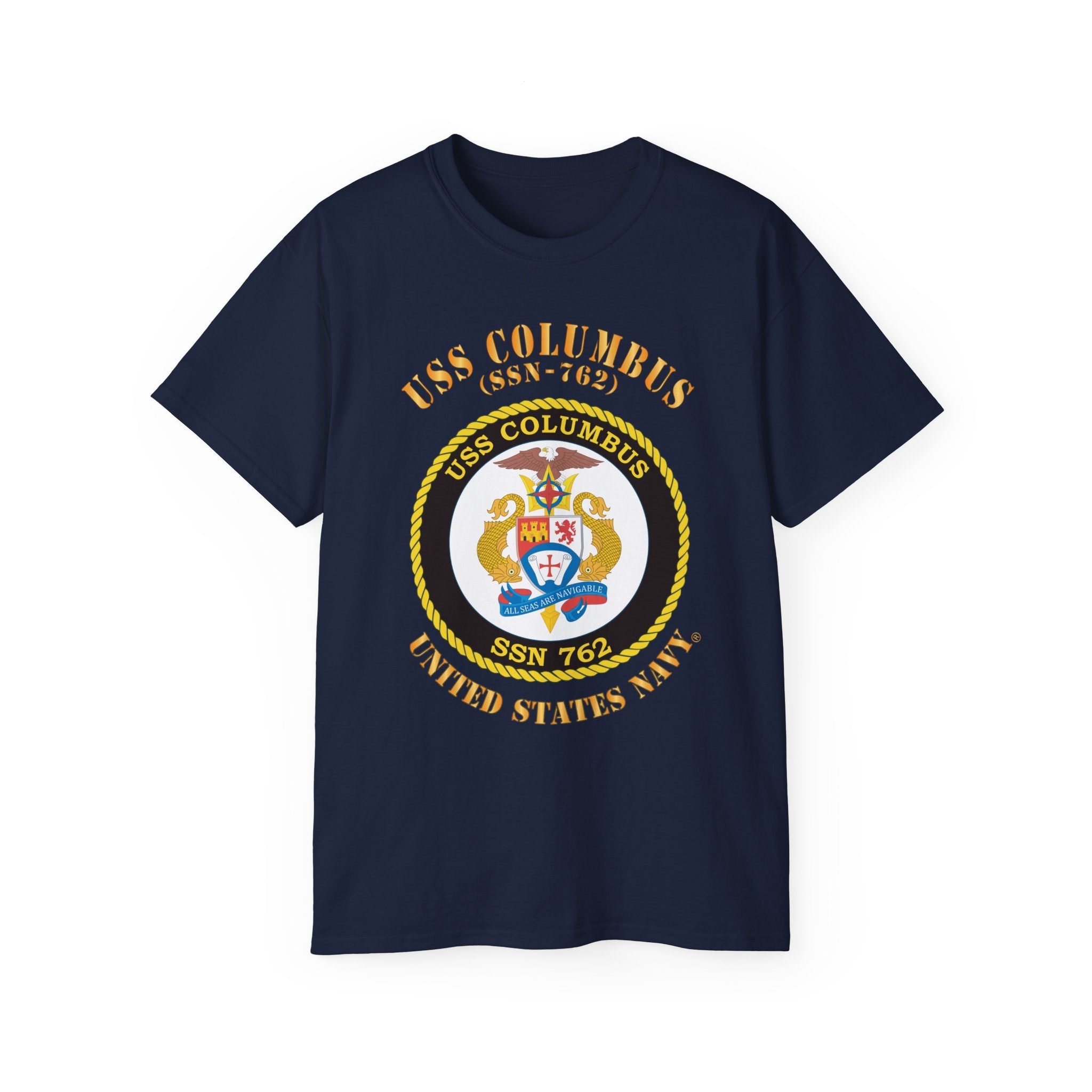 Unisex Ultra Cotton T-Shirt - Navy - USS Columbus (SSN-762)
