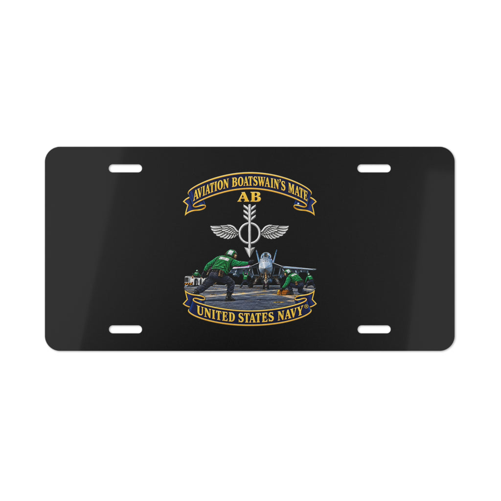 Vanity License Plate - Navy - Aviation Boatswains Mate Br with AC handler Scene - 3D - Enhanced