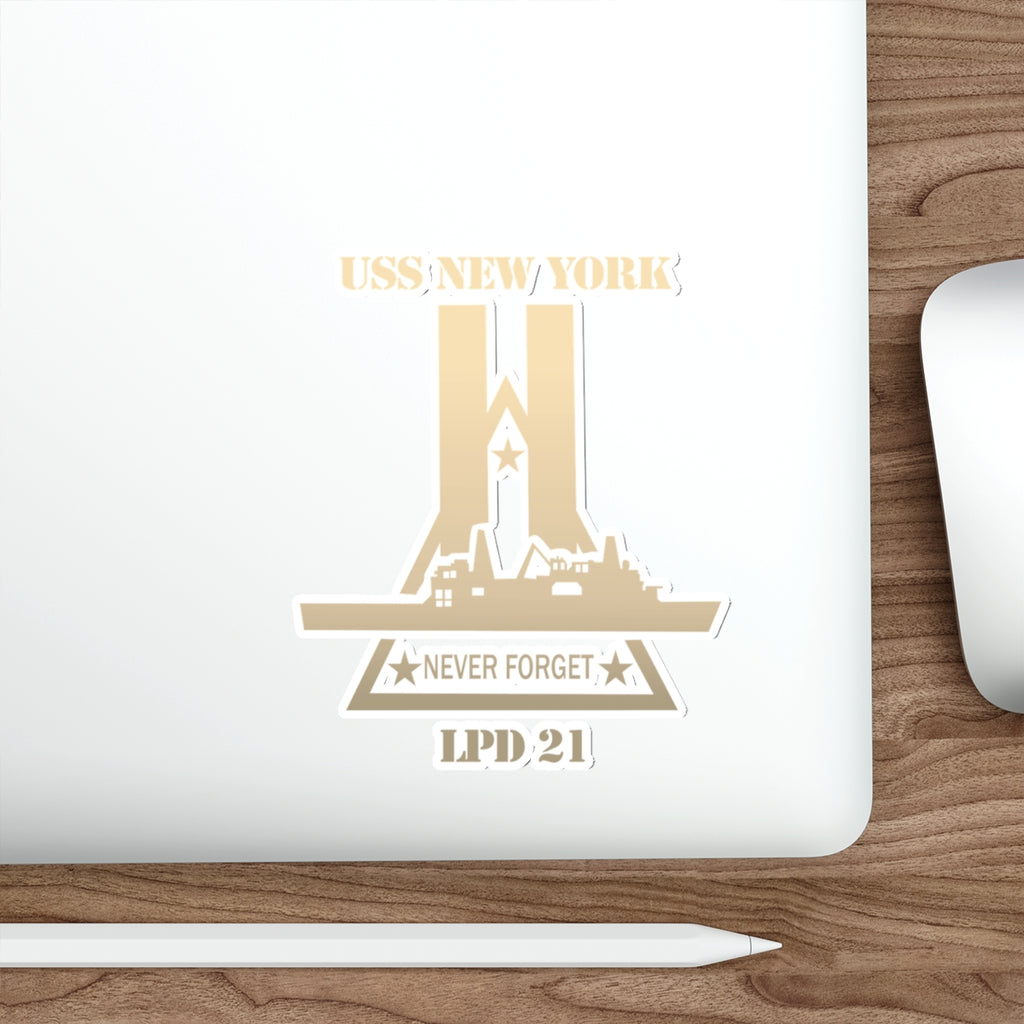 Die-Cut Vinyl Sticker - Navy - USS New York (LPD-21) wo Txt X 300