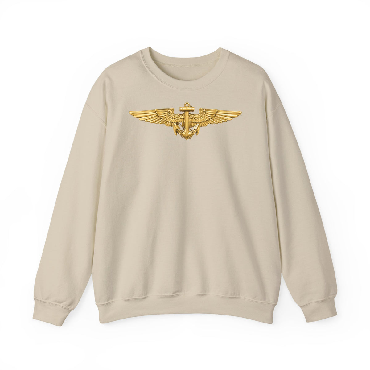 Unisex Heavy Blend™ Crewneck Sweatshirt - Navy - Badge - Naval Aviator Wings wo txt - 3D - Enhanced