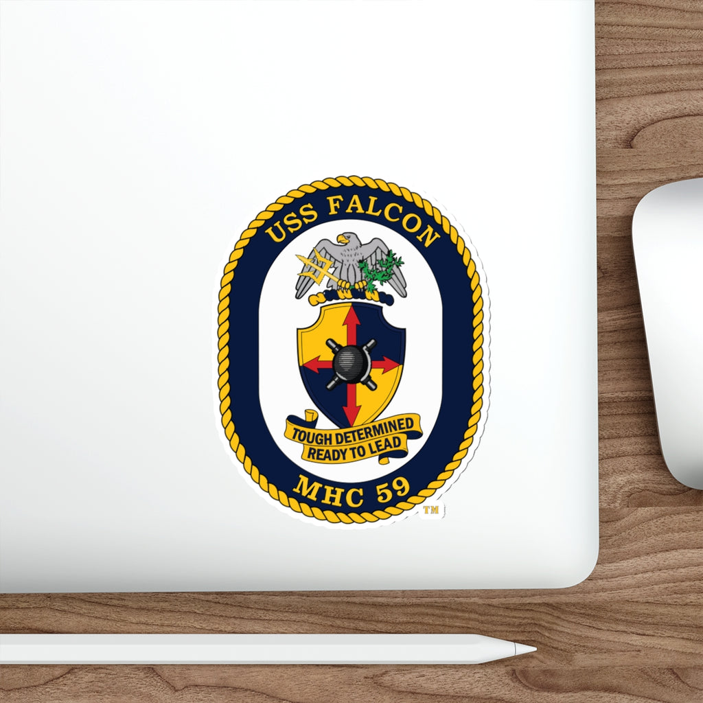 Die-Cut Vinyl Sticker - Navy - USS Falcon (MHC-59) wo txt