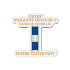 Die-Cut Magnet - Navy - Chief Warrant Officer 3 - CW03 - Combat Veteran