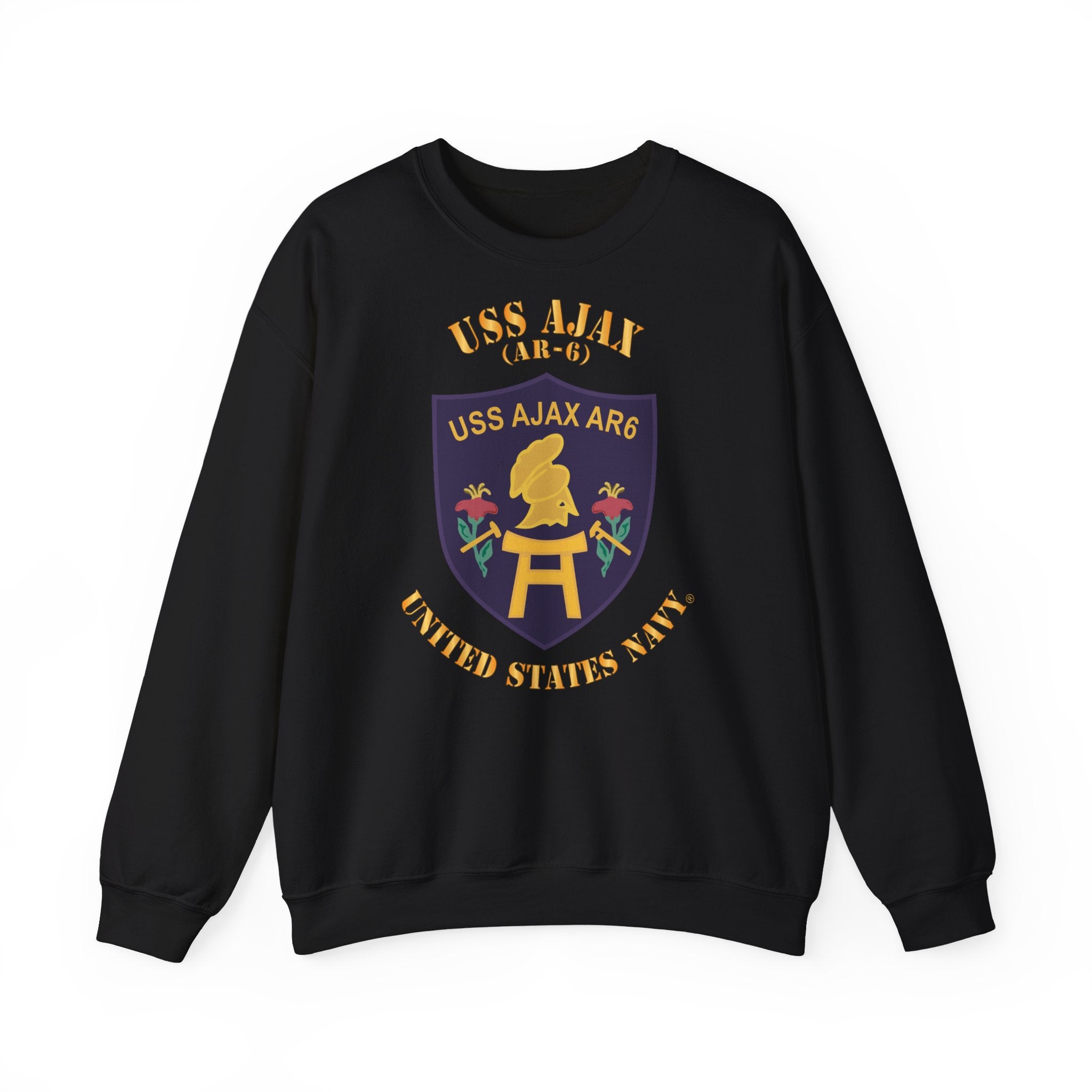 Unisex Heavy Blend™ Crewneck Sweatshirt - Navy - USS Ajax (AR-6)