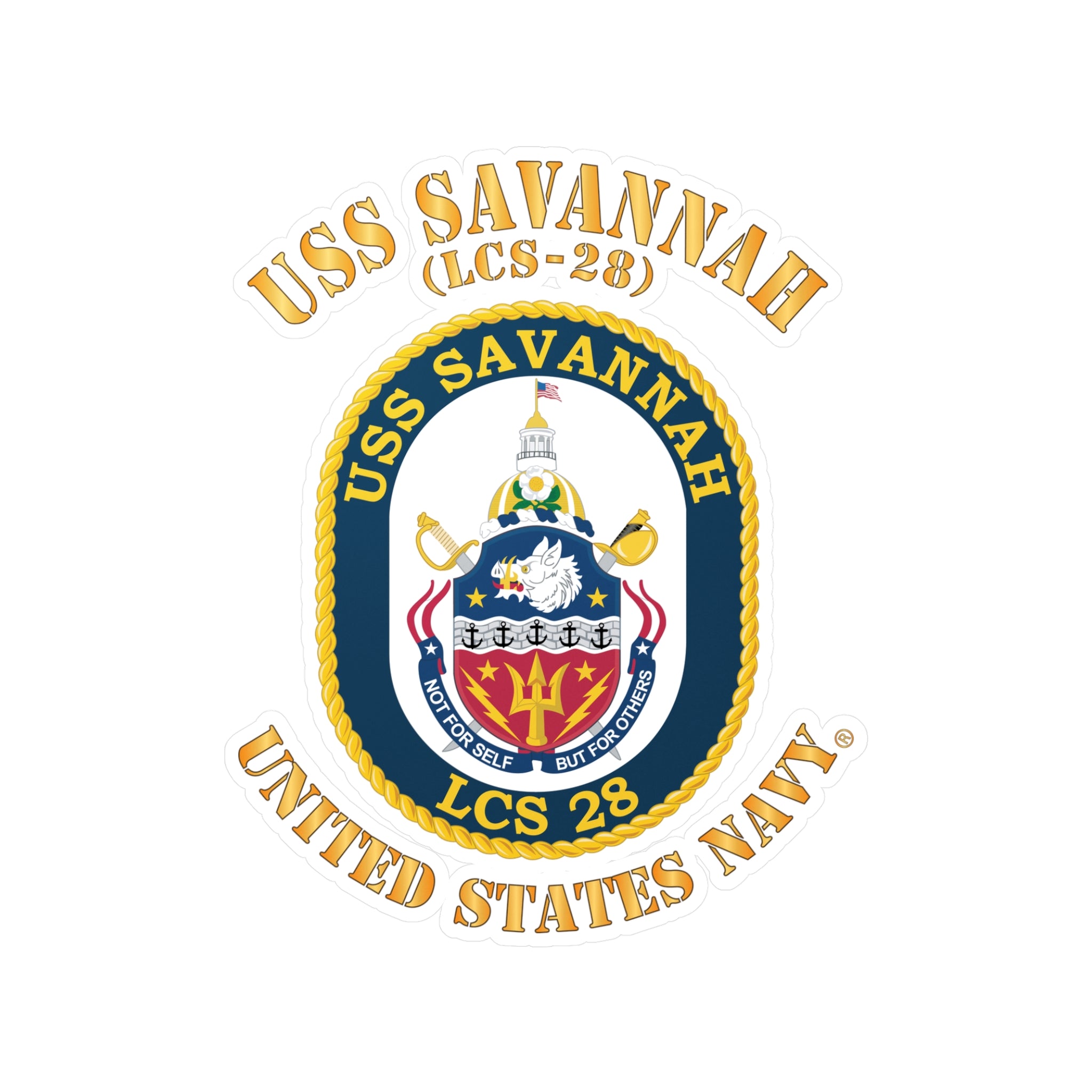 Kiss-Cut Vinyl Decal - Navy - USS Savannah (LCS-28)