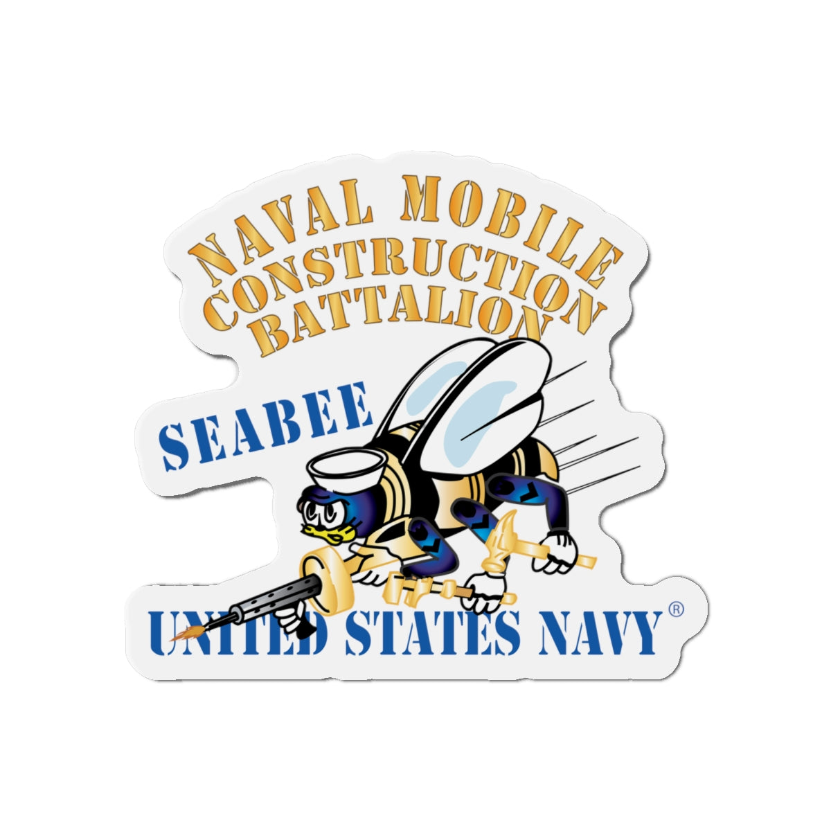 Die-Cut Magnet - Navy - Seabee